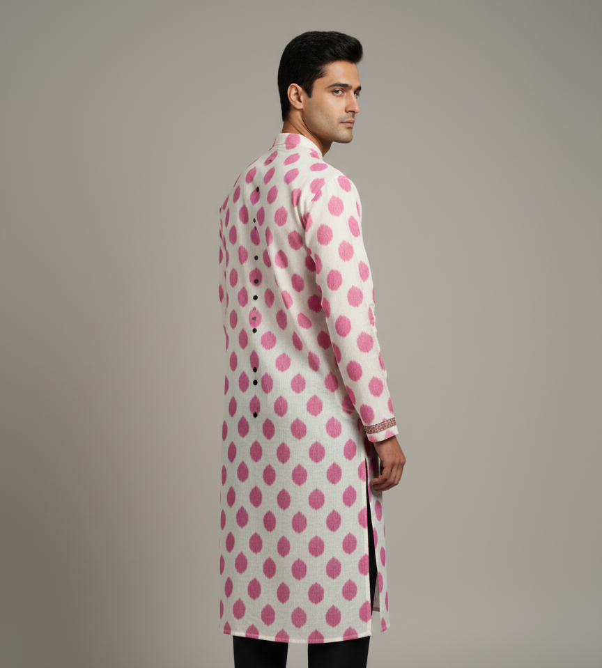 Pastel Harmony Ikat Kurta