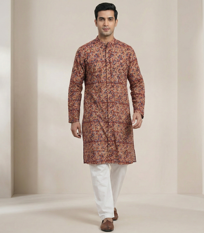 Poochampalli Kurta | The Poochampalli Scarlet
