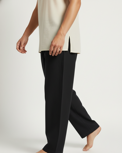 Charcoal Cotton Slub Bottom