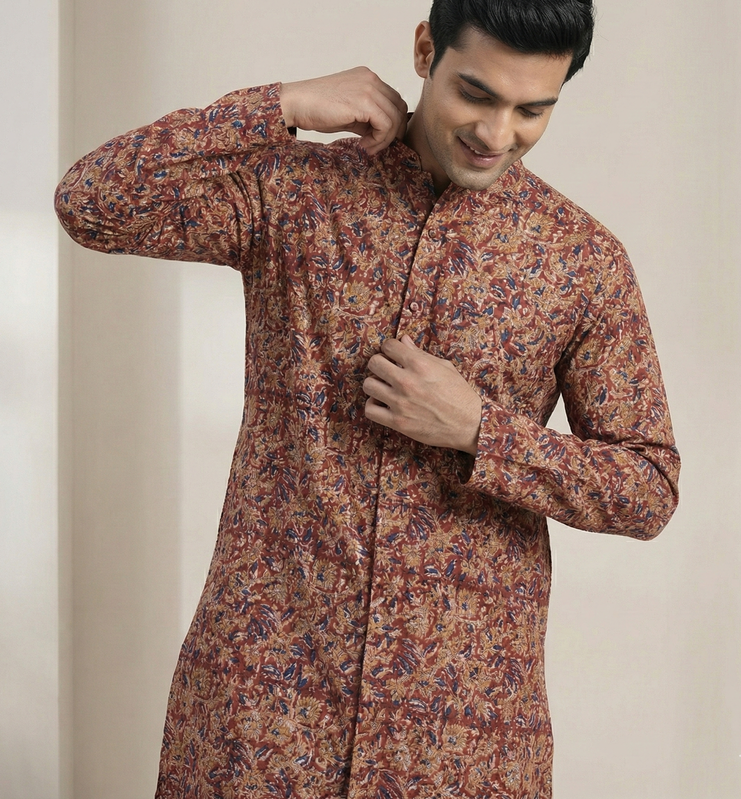 Poochampalli Kurta | The Poochampalli Scarlet