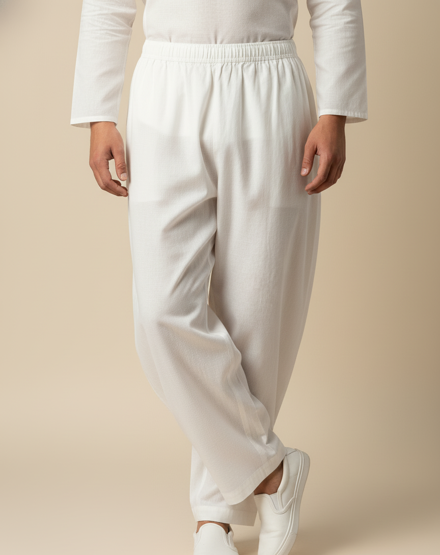 Ivory Cotton Satin Bottom | J Pants