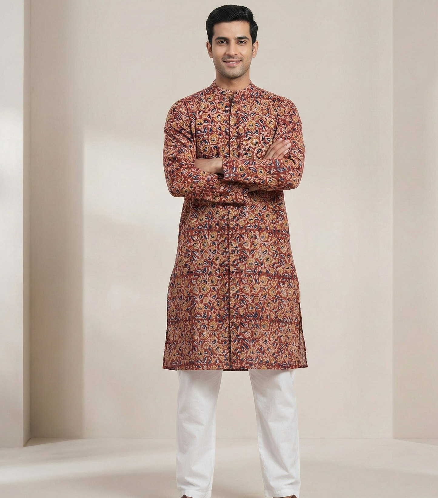 Poochampalli Kurta | The Poochampalli Scarlet