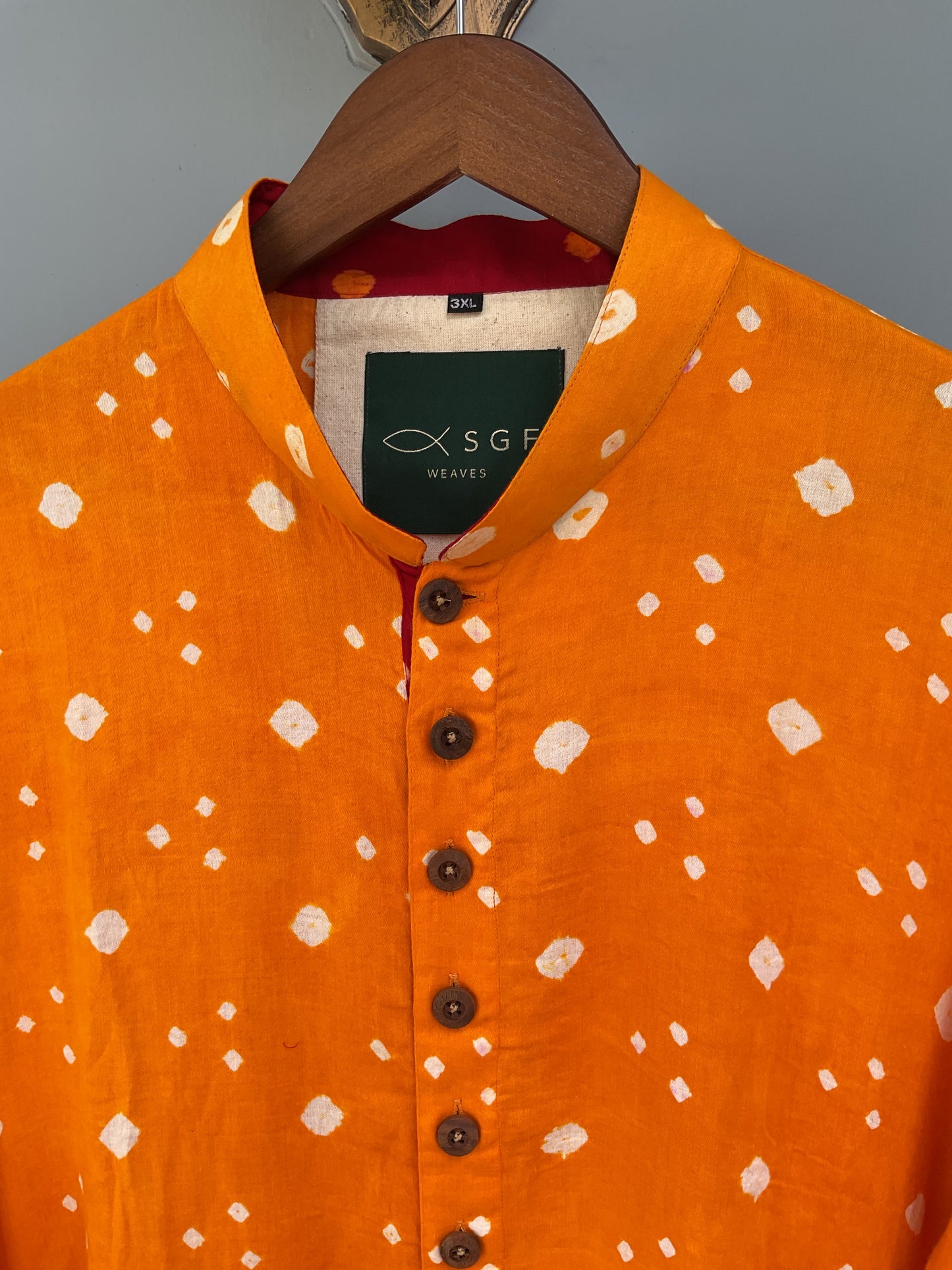 Bandhej Heritage Kurta | Golden Glow