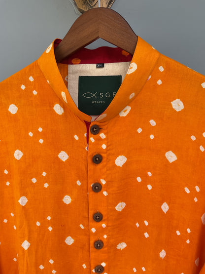 Bandhej Heritage Kurta | Golden Glow