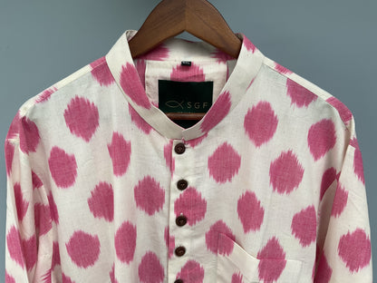 Pastel Harmony Ikat Kurta