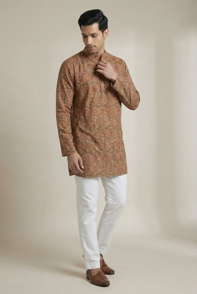 Poochampalli Short Kurta | Telangana Ruby