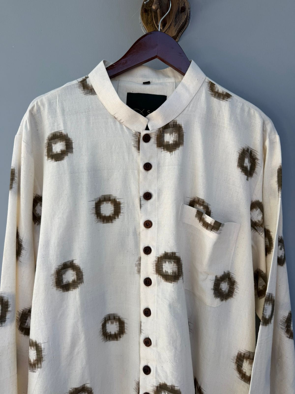 Ikat Kurta | Sage & Ivory Harmony