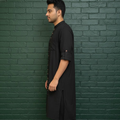 Black Cotton | Kurta CordSet