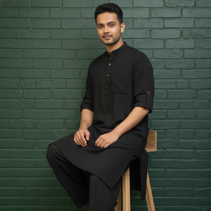 Black Cotton | Kurta CordSet
