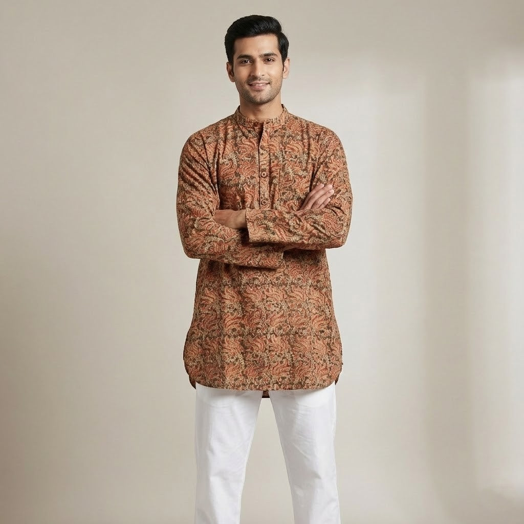 Poochampalli Short Kurta | Telangana Ruby