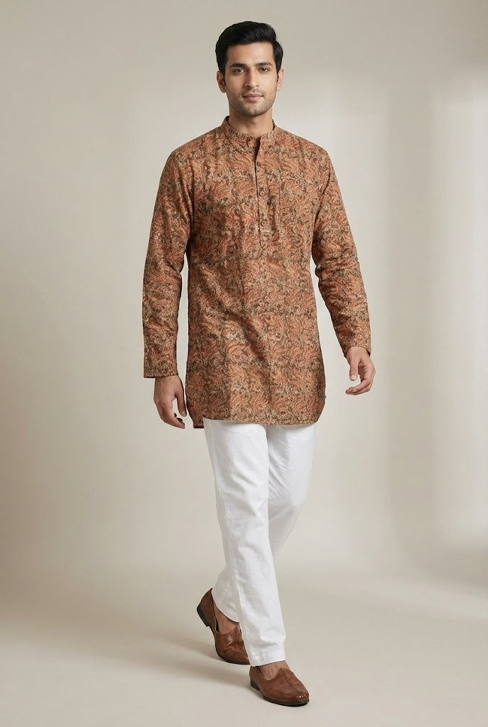 Poochampalli Short Kurta | Telangana Ruby