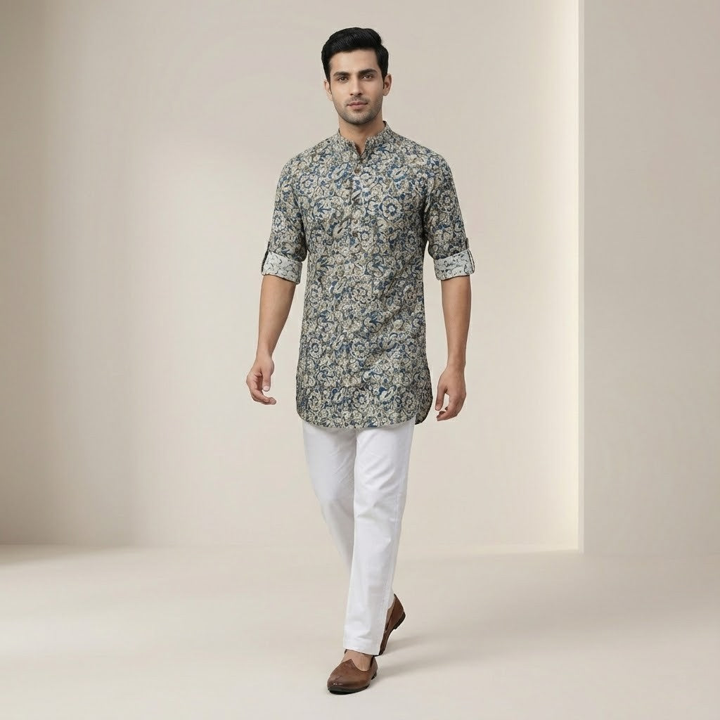 Kalamkari Short Kurta | The Kalamkari Haldi